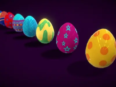 Colections Easter Eggs4 Low-poly 3D model
