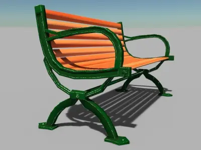 Park bench Free low-poly 3D model 6