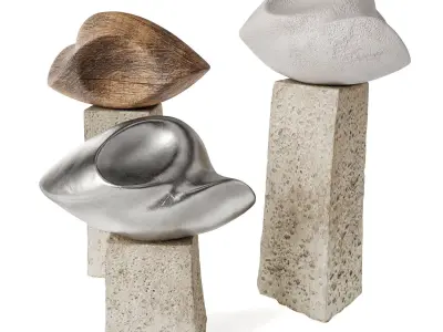 Oval abstract figure Low-poly 3D model