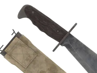 Bolo Knife Low-poly 3D model