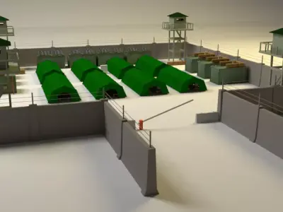 military base pack lowpoly for game and 3d print Free 3D model