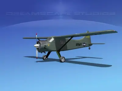 Dehaviland DH-2 Beaver US Army 4 3D model