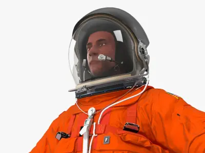 Detailed Astronaut Wearing Advanced Crew Escape Suit Fur 3D model