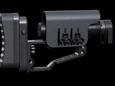 CRC 5001 Rifle Stock Low-poly 3D model