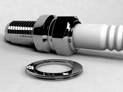 Spark plug Low-poly 3D model