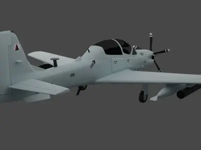 A-29 SUPER TUCANO - Flexible n Deadly For Counter-Insurgency - Low-poly 3D model