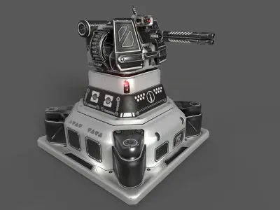 Small 30mm Autocannon 3D model