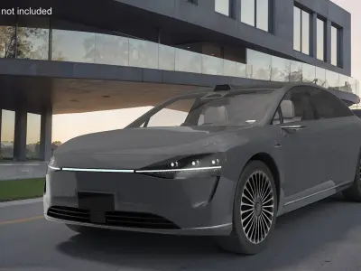 Sleek Modern Sedan Gray 3D model
