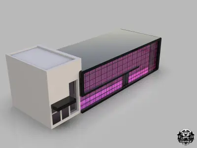 Modern Building Sports Low-poly 3D model
