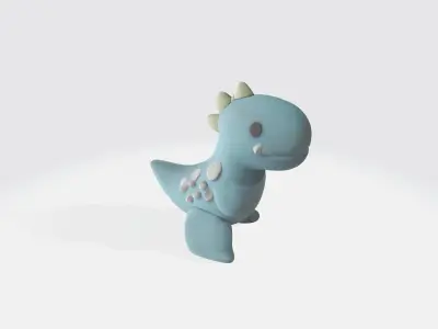 Dinosaur t-rex cartoon Low-poly 3D model