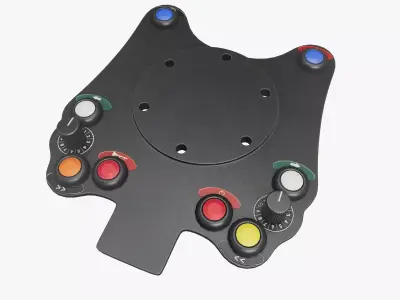 Steering Wheel Button Plate 01 Low-poly 3D model