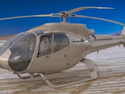 Airbus H130 Clay High Detail 3ds max Vray 3D model