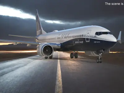 Boeing 737 MAX 8 Rigged for Maya 3D model