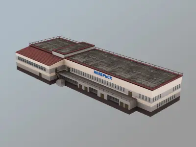 Airport Terminal USRO Terminal-01 Low-poly 3D model