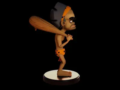 Cartoon Caveman Low-poly 3D model