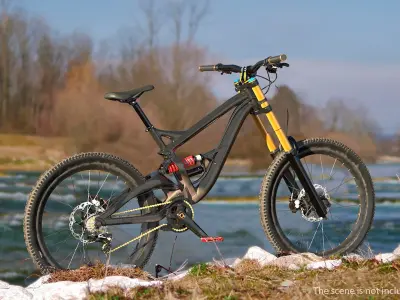 Mountain Bike with Full Suspension Rigged 3D model
