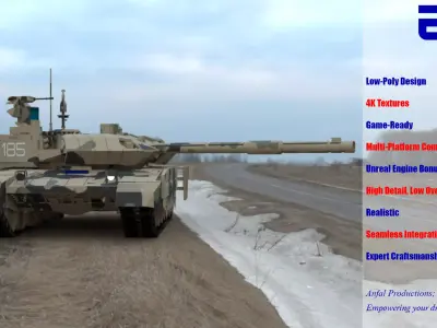 Clean Camouflaged T90MS Main Battle Tank 3D Model Low-poly 3D model