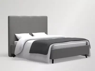 Upholstered Bed Free low-poly 3D model