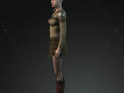 Steampunk rigged character Low-poly 3D model shop