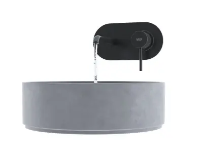 Washbasin and faucet 3D model