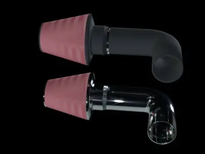 Air Intake Filter Metal and Plastic Car Parts Low-poly 3D model