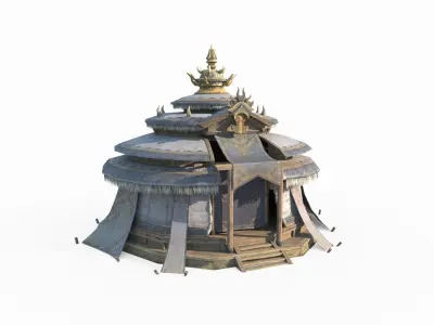 House yurts of nomad 3D model