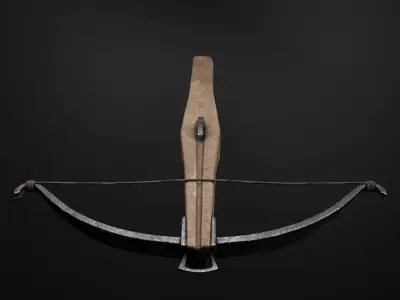 Medieval Crossbow Low-poly 3D model