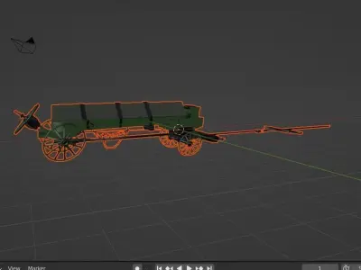 French Ammunition Limber 3D model