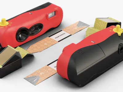 Instant Camera with Cartridge and Photo 3D model