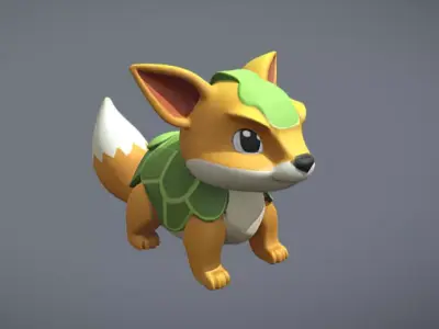 Fox-Turtle Hybrid Free low-poly 3D model