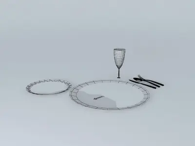 s gold cup and glass Free 3D model