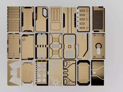 Sci-Fi hard surfaces Low-poly 3D model