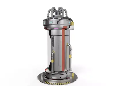 Sci-Fi Cryopod Stasis Chamber Low-poly 3D model