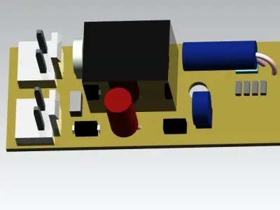 PCB power supply board Free 3D model