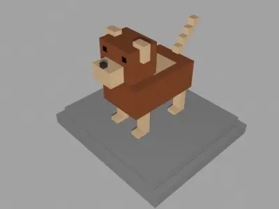 VOXEL DOG - MODEL 6 Low-poly 3D model