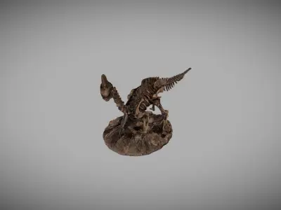 Dinosaur Fossil Statue 3D model