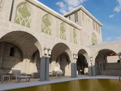 Beach Medieval Castle 3D model