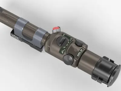 IZLID ULTRA High Power IR Laser LODs Game Ready Low-poly 3D model