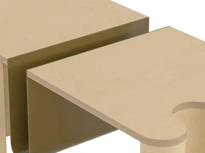 Modern Wiggle Design Coffee Table Low-poly 3D model
