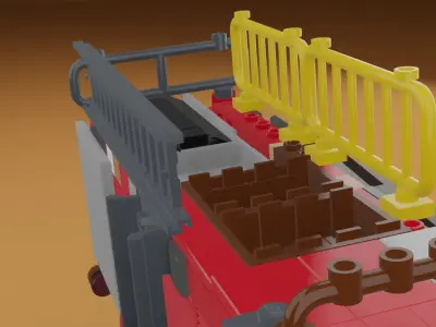 lego firetruck Low-poly 3D model