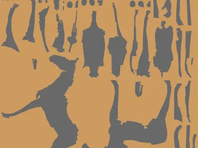 horse lowpoly in field 3D model