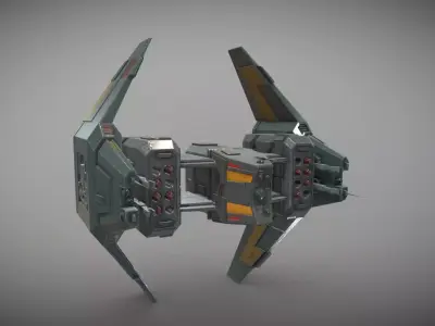 Sci-Fi Type-C Combat Drone Low-poly 3D model