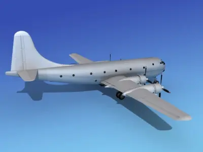 Boeing C-97 Stratofreighter Bare Metal 3D model