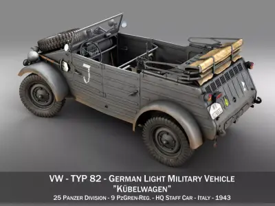 VW - Typ 82 - Kuebelwagen - 26 Panzer Division 3D model