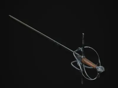 Rapier sword Low-poly 3D model