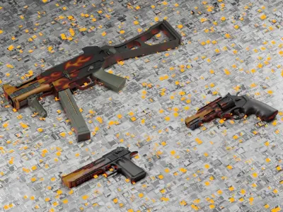 CS2 Blaze Collection 3D model