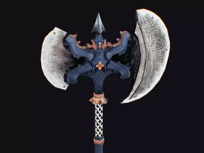 Axe Pickaxe Pike Cutting Hatchet Weapon Halberd Fantasy Bill Low-poly 3D model