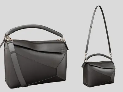 LOEWE Small Puzzle Edge bag Black 3D model