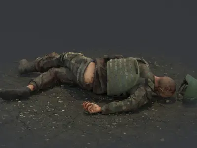 Fallen Soldier 1 Low-poly 3D model