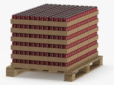 Cargo Cans Color 04 Plain and Packed 3D model
